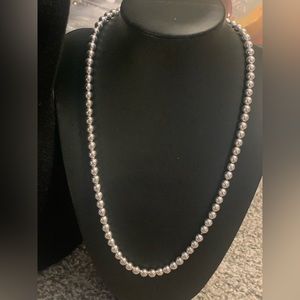Silver beaded necklace